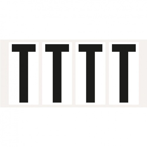 Aufkleber I Buchstabe T, weiß/schwarz, Folie, Schrifthöhe 95mm, 47x98mm, 80 Stück/Packung Image