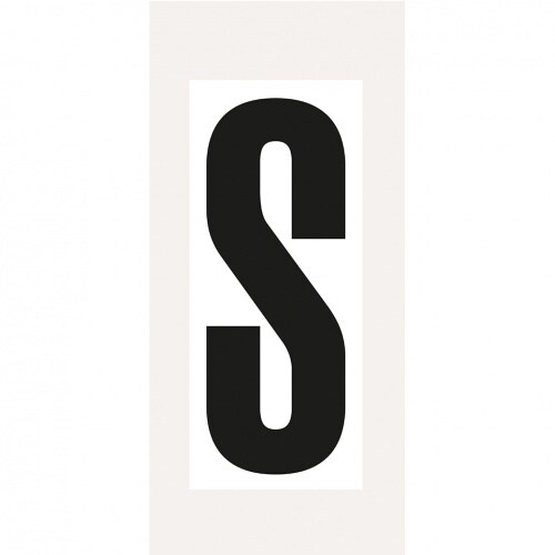 Aufkleber I Buchstabe S, weiß/schwarz, Folie, Schrifthöhe 150mm, 72x170mm, 20 Stück/Packung Image