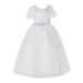 Ekidsbridal Ivory Floral Lace Tulle Flower Girl Dresses Wedding Reception Mini Bridal Gown for Toddlers LG2R7 3