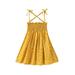 Jxzom Toddler Baby Girls Strap A-line Dress Stripe/Floral Sundress Summer Clothes Lace-Up Suspender Dress