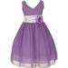 Toddler Girls Chiffon V Neck Back to School Party Birthday Flower Girl Dress Lavender Size 2 (M10B82K)