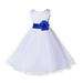 Ekidsbridal White Tulle Rattail Edge Flower Girl Dress Pretty Princess Formal Evening Elegant Mini Bridal Gown for Wedding 829S 2