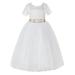 Ekidsbridal Ivory Floral Lace Tulle Flower Girl Dresses Wedding Reception Mini Bridal Gown for Toddlers LG2R7 4