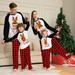 GYRATEDREAM Family Christmas Pjs Matching Sets Christmas Pajamas Elk Printed Top and Plaid Pants Sleepwear for Family