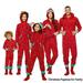 Pudcoco Christmas Family Matching Hoodie Pajamas Reindeer One Piece Jumpsuit Zipper Pjs for Adult Kids Baby