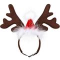 Pet Christmas Headdress Dog Antlers Headband with Hat Party Headgear Puppy Costumes Accessories