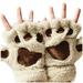 XINSHIDE Gloves Cats Claw Gloves Plush Half-Finger Bears Paw Fingerless Gloves Cute Female Thick Halter Gloves Cartoon Warm Gloves