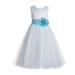 Ekidsbridal Ivory V-Back Lace Edge Junior Flower Girl Dress Wedding Tulle Junior Pageant Gown for Toddlers 183T 10