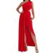 Juebong Fashion Women Summer Solid One Shoulder Sleeveless Hollow Out Long Dress