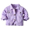 Toddler Kid Baby Boys Girls Denim Jacket Long Sleeve Button Down Jeans Coat Cowboy Overcoat Basic Jeans Jacket Top Casual Outwear