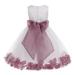 Ekidsbridal Satin Floral Petals Rose Tulle White Flower Girl Dress Formal Evening Gown Pretty Princess Wedding Photoshoot Ballroom 007 M