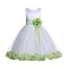 Ekidsbridal Satin Floral Petals Rose Tulle White Flower Girl Dress Formal Evening Gown Pretty Princess Wedding Photoshoot Ballroom 007 6