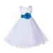 Ekidsbridal White Tulle Rattail Edge Flower Girl Dress Pretty Princess Formal Evening Elegant Mini Bridal Gown for Wedding 829S 4