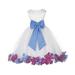 Ekidsbridal Ivory Tulle Multi-Colored Mixed Rose Petals Flower Girl Dress Wedding Pageant Birthday Party Baptism Junior Bridesmaid Communion 302T 14