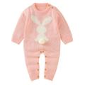 0-24M Cute Infant Baby Girls Boys Knitted Romper Rabbit Snowsuit Bodysuit Overalls for Toddler Fall Winter