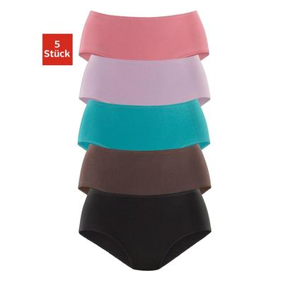 Hüftslip PETITE FLEUR, Damen, Gr. 56/58, bunt (pink, türkis, lila, taupe, schwarz), Obermaterial: 95% Baumwolle, 5% Elasthan, unifarben, Unterhosen, aus elastischer Baumwolle Image