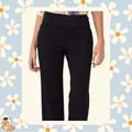 Anthropologie Pants & Jumpsuits | Anthropologie Elevenses Black Wide Leg Tuxedo-Waist Dress Pants, Sz 4 | Color: Black | Size: 4