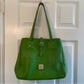 Dooney & Bourke Bags | Dooney & Bourke Kelly Green Large Leather Handbag Purse Pink Fabric Lined | Color: Green | Size: Os