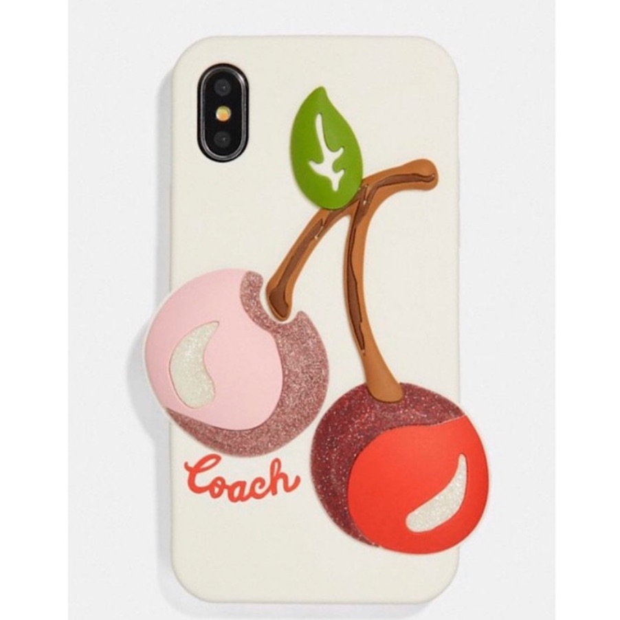Coach Cell Phones & Accessories | Coach Apple Iphone Xs Phone Case With Cherries | Color: Red/White | Size: Os