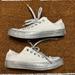 Converse Shoes | Converse X Miley Cyrus Glitter Low Top Sneaker White/Silver Glitter Women Sz 6.5 | Color: Silver/White | Size: 6.5