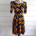 Lularoe Dresses | Lularoe Xs Nicole Dress Blue/Yellow | Color: Blue/Gold | Size: Xs