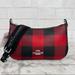 Coach Bags | Coach Jes Baguette Crossbody With Buffalo Plaid Print | Color: Black/Red | Size: 9 1/2" (L) X 5" (H) X 2 1/2" (W)