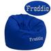 Personalized Small Solid Royal Blue Bean Bag Chair for Kids and Teens [DG-BEAN-SMALL-SOLID-ROYBL-TXTEMB-GG] - Flash Furniture DG-BEAN-SMALL-SOLID-ROYBL-TXTEMB-GG