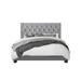 Jayden Upholstered Diamond Tufted and Nail head trim Wingback Queen Size Panel Bed in Silver Grey - CasePiece USA C80002-581