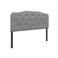 Tiffany Clean Styling Upholstered Button Tufted King Headboard in Grey - CasePiece USA C80063-711