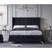 Chelsea Queen Upholstered Button Tufted Panel Bed in Black - CasePiece USA C80100-531