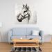 Flicka the White Horse - Wrapped Canvas Graphic Art Canvas in Black/White Begin Edition International Inc | 32 H x 32 W x 1.5 D in | Wayfair