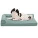 FurHaven Paw-Quilted Orthopedic Chaise Lounge Bolster Pet Bed Polyester/Memory Foam | 6.25 H x 20 W x 30 D in | Wayfair 44381814