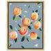 Oliver Gal Dusty Blue Peaches - Graphic Art on Canvas in Blue/Green/Orange | 31.5 H x 21.5 W x 1.2 D in | Wayfair 31583_20x30_CANV_PSGLD