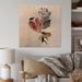 Wrought Studio™ Abstract Pink Flowers Bouquet I - Traditional Wall Art Décor - Natural Pine in Blue/Brown/Gray | 16 H x 16 W x 1 D in | Wayfair