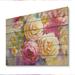 House of Hampton® Peonies & Roses Bouquet II - Farmhouse Wood Wall Art Décor - Natural Pine Wood in Brown/Pink/Yellow | 8 H x 12 W x 1 D in | Wayfair