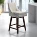 Joss & Main Zahara Swivel Counter Stool Wood/Upholstered in Gray/Brown | 38.5 H x 18.5 W x 22 D in | Wayfair C4217903C6404F0EA2E8098D25F5C1BB