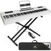 MUSTAR Weighted Digital Keyboard Piano 88 Keys Hammer Action with Stand Bluetooth Portable Case Sustain Pedal (White)