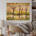 Winston Porter Yellow Tree on Park - Unframed Painting on Wood in Brown/Green/White | 8 H x 12 W x 1 D in | Wayfair