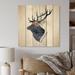 Millwood Pines Botanical Deer Head Silhouette - Unframed Graphic Art on Wood in Brown/Gray/Green | 30 H x 30 W x 1 D in | Wayfair
