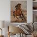 Union Rustic Painting of a Horse in the Race - Unframed Painting on Wood in Brown/Gray | 12 H x 8 W x 1 D in | Wayfair