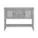 Highland Dunes Voight 46" Wide 4 Drawer Acacia Wood Server Wood in Gray | 34 H x 46 W x 15 D in | Wayfair B4E351C640764462B6A656576F44F6D8