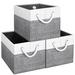 Longshore Tides Foldable Storage Basket Fabric in Gray/White | 10 H x 15 W x 9.5 D in | Wayfair C012F9D24100431C85907FEF8D333362