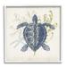 Stupell Industries Detailed Sea Turtle Layered Coral Aquatic Life Graphic Art White Framed Art Print Wall Art Design by Victoria Barnes