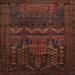 Ahgly Company Machine Washable Indoor Square Traditional Dark Sienna Brown Area Rugs 8 Square