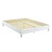 MUSEHOMEINC Solid Pine Wood 12 Slat Platform Rustic Bed Frame, Whitewashed, King - Whitewashed