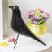 Fuwaxung Wooden Bird Decoration Ornaments Black Artificial Bird Pigeon Figurine Furnishing Statue Office Living Room Desktop Decoration