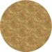 Ahgly Company Machine Washable Indoor Round Transitional Yellow Area Rugs 8 Round