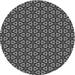 Ahgly Company Machine Washable Indoor Round Transitional Charcoal Black Area Rugs 4 Round