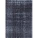 Ahgly Company Machine Washable Indoor Rectangle Industrial Modern Slate Blue Grey Blue Area Rugs 2 x 4