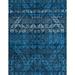 Ahgly Company Machine Washable Indoor Rectangle Abstract Bright Navy Blue Area Rugs 7 x 9